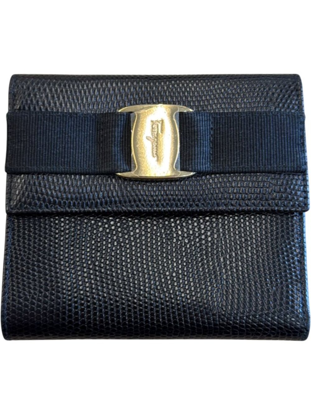 600141CR C1 Salvatore Ferragamo Wallet Black Leather